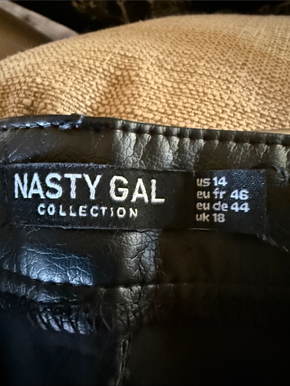 Nasty Gal Black Faux Leather High-Waist Flare Leg Pants us 14 NWT - Picture 4 of 7